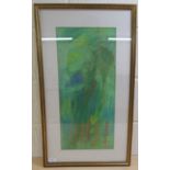 Betty Bowman - 'The Path in the Garden'  pastel  bears a signature  10" x 22"  framed