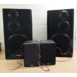 A pair of Techics SB-CD977 speakers; and a pair by Brennan  22.5"h