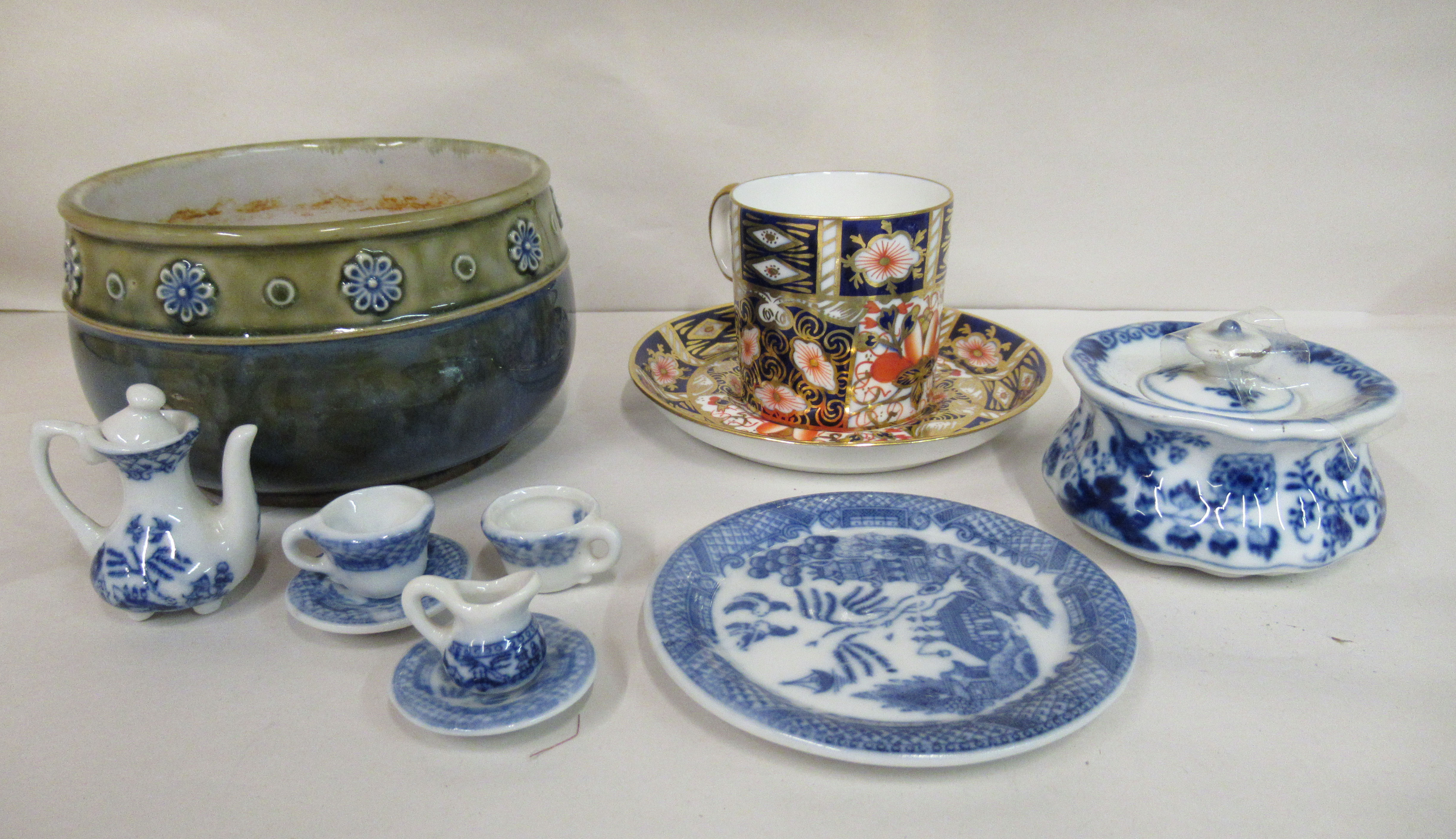 19thC and later decorative ceramics: to include a Royal Crown Derby china model, a cat  3.5"h with a - Image 2 of 5