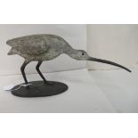 FSD (Fiona Smith Durragh), a cast bronze sculpture, a curlew bird, on an oval plinth  6"h  bears
