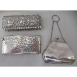 Silver collectables: to include an Edwardian pin box, decorated in relief with swag ornament