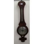 A mid Victorian mahogany barometer with a silver Roman and Arabic dial  38"h