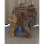 A 20thC Indian carved hardwood elephant seat  29"h