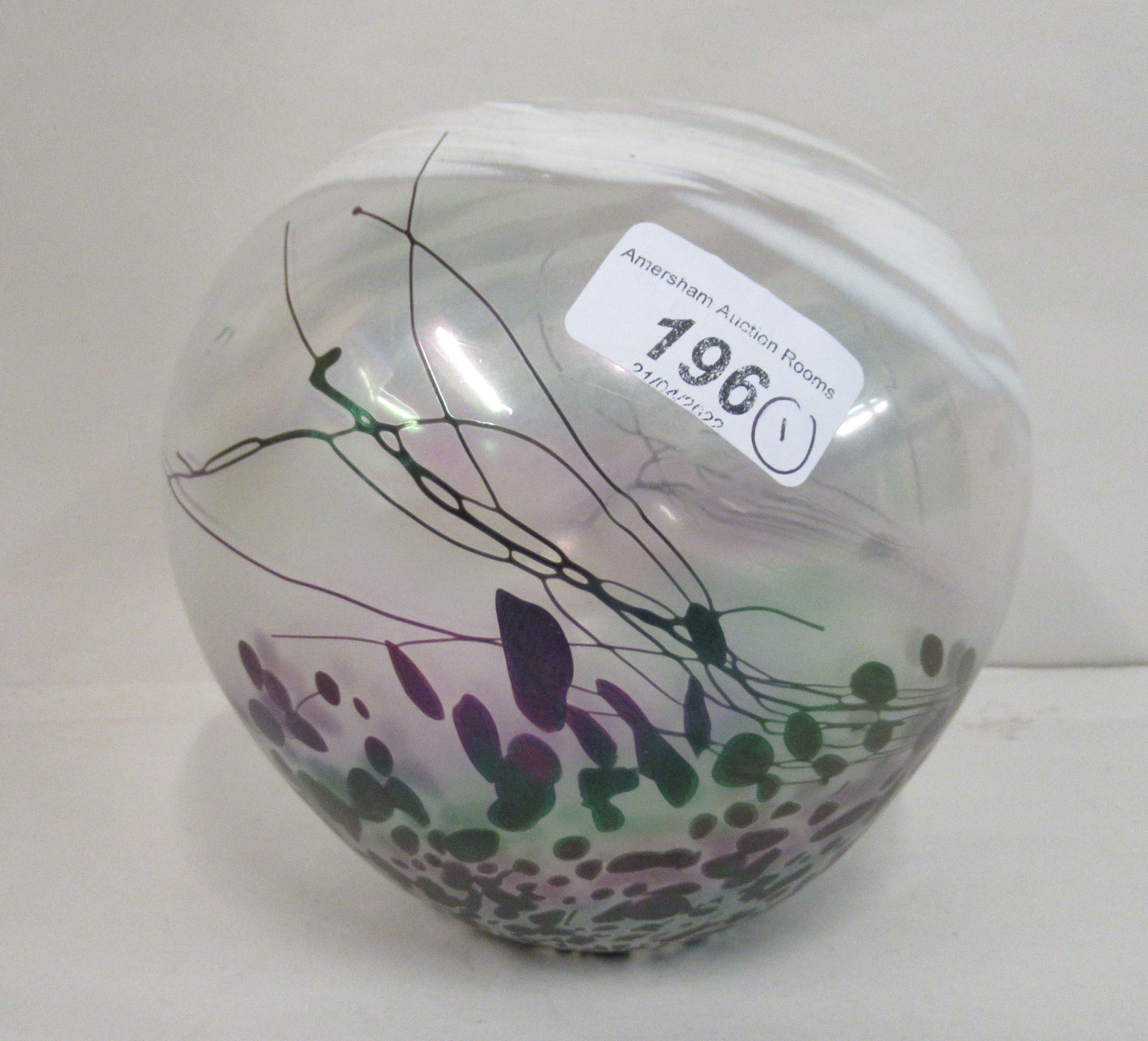 John Ditchfield - an Art Glass tapered vase  bears a signature & reads Glass Form  5.75"h