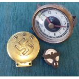 German military collectables: to include a dashboard timepiece  (Please Note: this lot is subject to