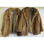 Two similar vintage two tone brown mink fur coats with silk linings  approx. sizes 14/16