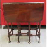 An Edwardian mahogany Sutherland spider table, raised on spindled legs  23"h  20"w