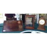 A mixed lot: to include  late Victorian mahogany clock bracket with ormolu mounts  9"h  16"w