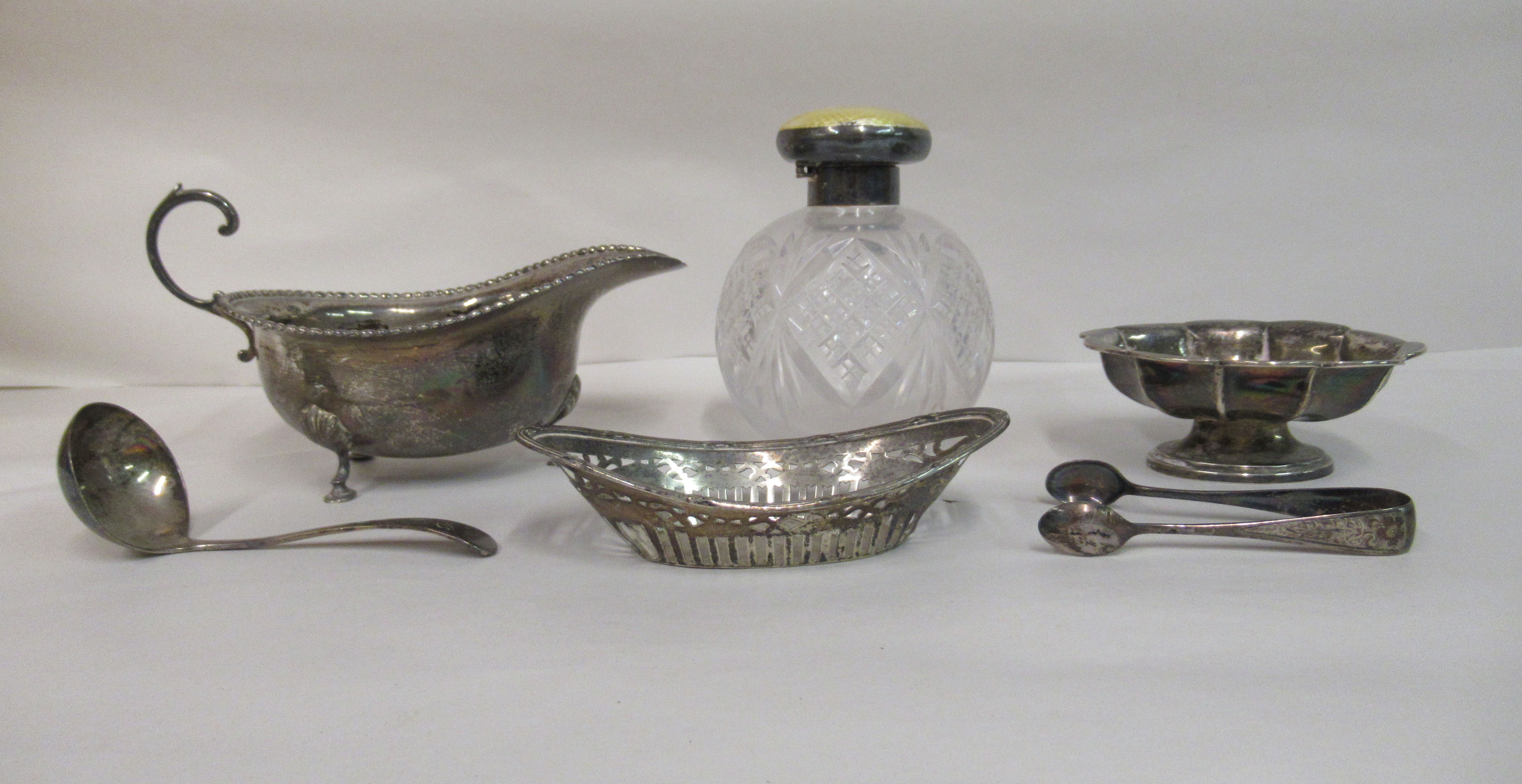 Silver and white metal collectables: to include a Mappin & Webb sauce boat  London 1913