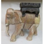 A 20thC carved hardwood elephant stool  18"h