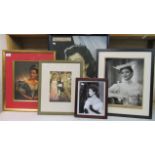 Film star related prints: to include Margaret Lockwood  18" x 30"  framed