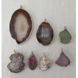 Silver framed Druzy agate set pendant  mixed marks