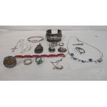 Silver and white metal items of personal ornament: to include pendants, bracelets and rings