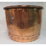 An early 20thC copper coal bin  11"h  15"dia