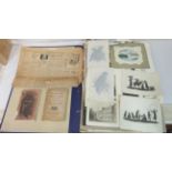 An uncollated folio of 18th and 19thC prints and engravings