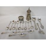 A mixed lot: to include small flatware and a set of twelve white metal teaspoons  mixed marks