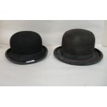 Two vintage bowler hats: to include a Lock & Co example  23"circumference