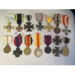 Fourteen assorted Imperial German States medals and other awards, some on ribbons and some