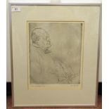 After Hubert A Freeth - 'Eric Chamberlain Esq'  etching  bears a pencil signature & inscription