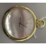 An Omega 18ct gold slim cased pocket watch, Cal 600, the movement with sweeping seconds, faced by