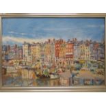 Faith Sheppard - 'Honfleur Quai Ste.Catherine'  oil on board  bears a signature & label verso  18" x