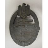 A German tank breast badge (Please Note: this lot is subject to the statement made in the