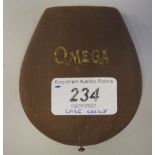 An Omega brown fabric covered pocket watch case