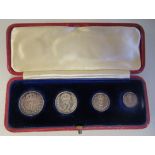 A set of four Maundy Money coins 1913  cased