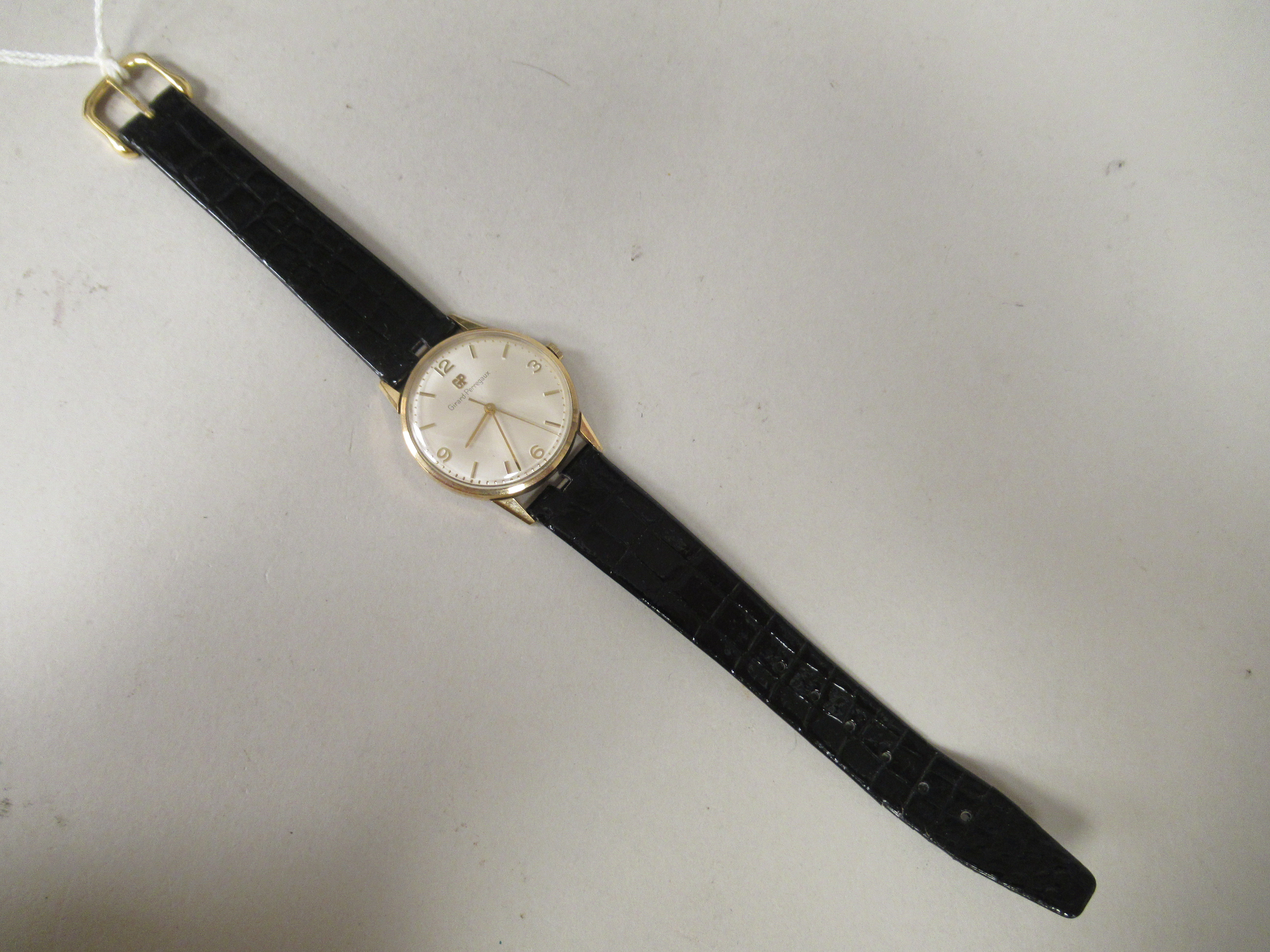 A 1960s Girard-Perregaux 9ct gold cased wristwatch, the movement with sweeping seconds, faced by a - Image 2 of 4