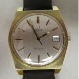 A 1970s Omega gold plated/stainless steel cased wristwatch, the movement with sweeping seconds,