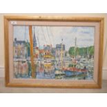 Attributed to Faith Sheppard - 'Honfleur - Clocker St Catherine'  oil on board  label verso  15" x