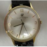 A 1960s Girard-Perregaux 9ct gold cased wristwatch, the movement with sweeping seconds, faced by a