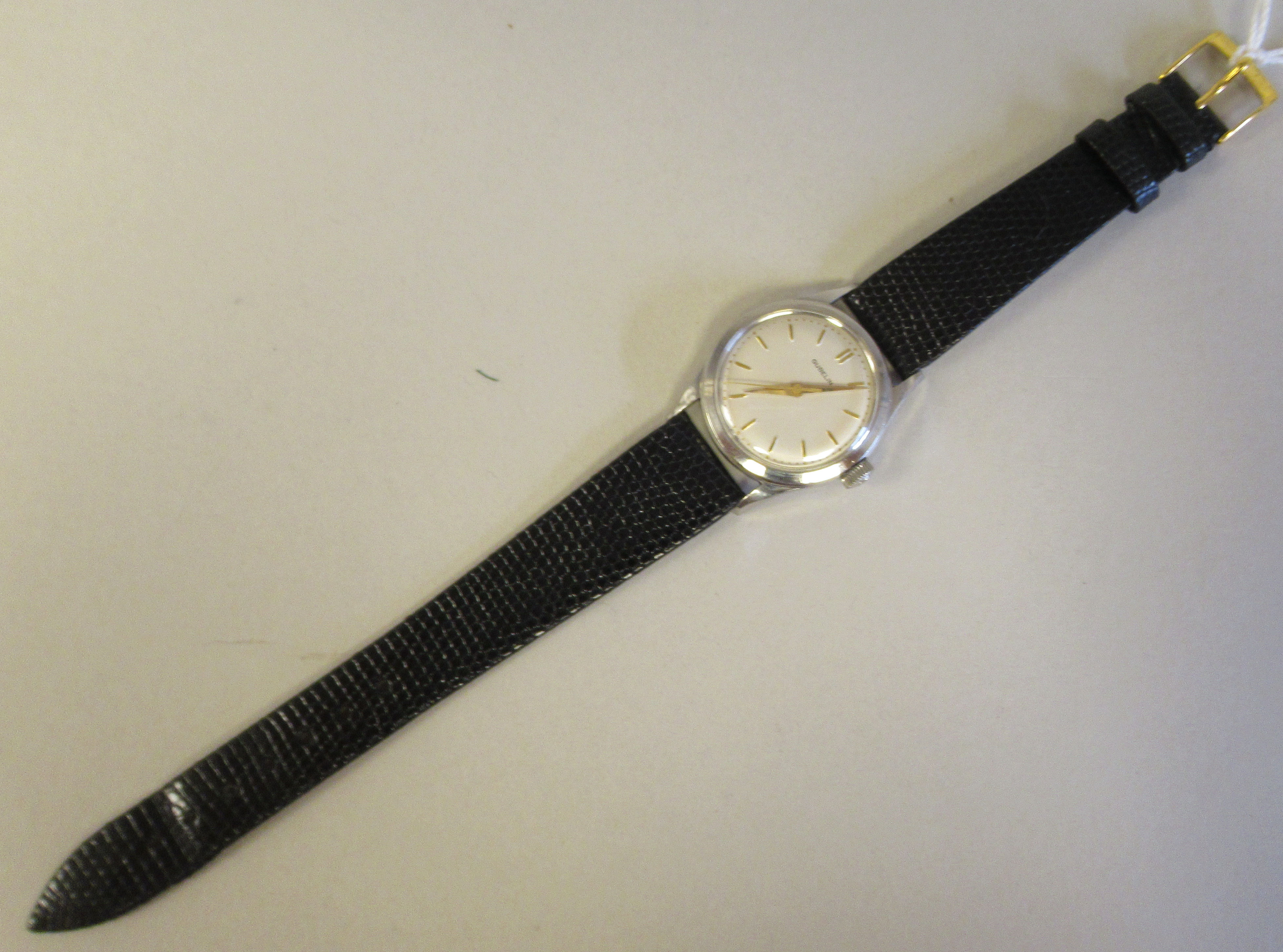 A 1958 Gubelin stainless steel cased wristwatch, the movement with sweeping seconds, faced by a - Image 2 of 4