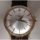 An Eterna-Matic 1000 9ct gold cased wristwatch, the movement with sweeping seconds, faced by a