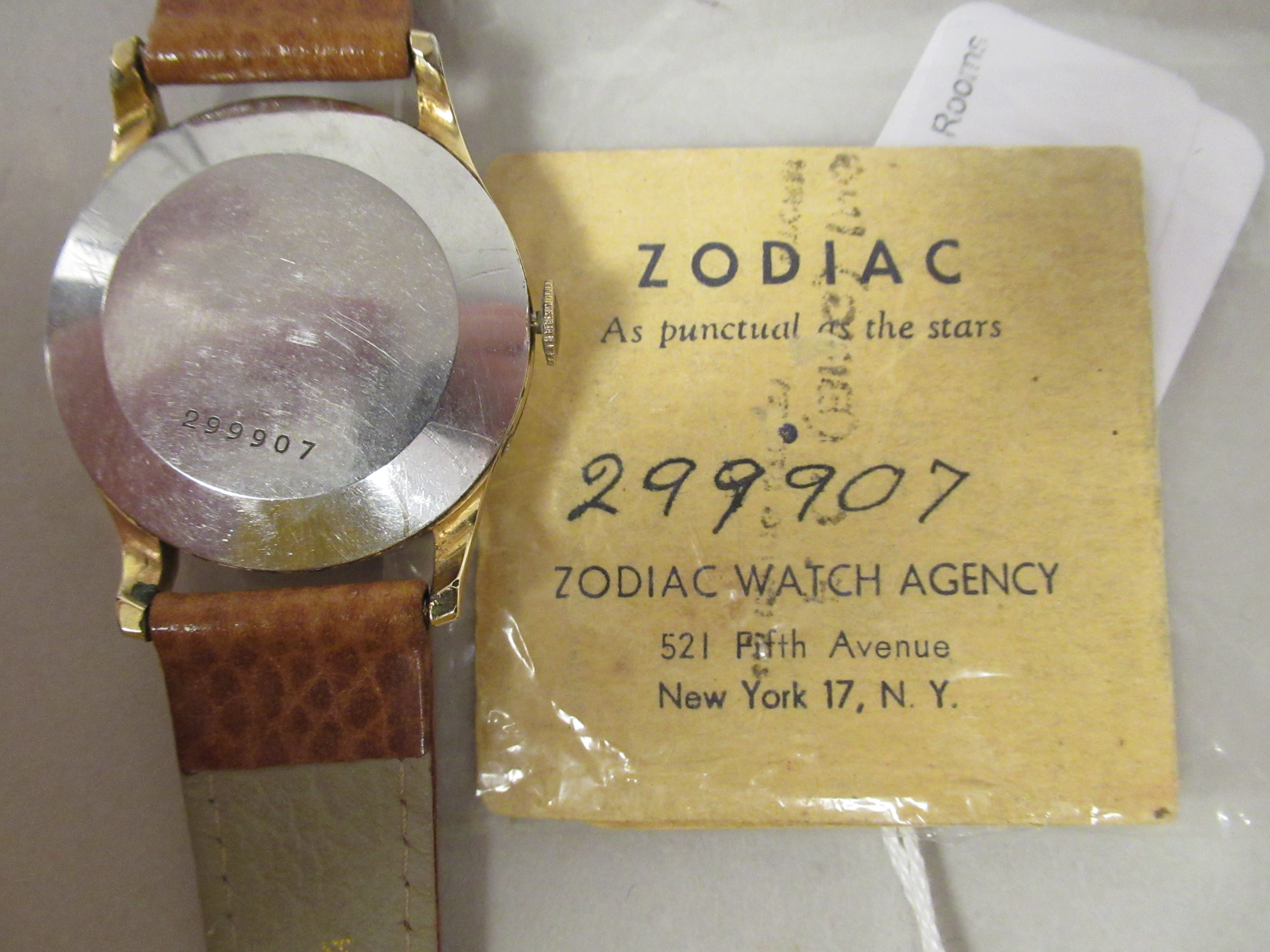 A 1950s Zodiac gold plated/stainless steel cased wristwatch, the movement with a pointer and - Image 3 of 4