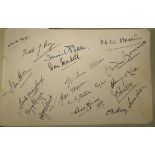 An autograph album, featuring entries from Fred Perry, Dan Maskell and Gracie Fields, amongst many