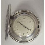 A Movado Sterling silver cased St Christopher medallion design pocket watch, stamped DA78167,