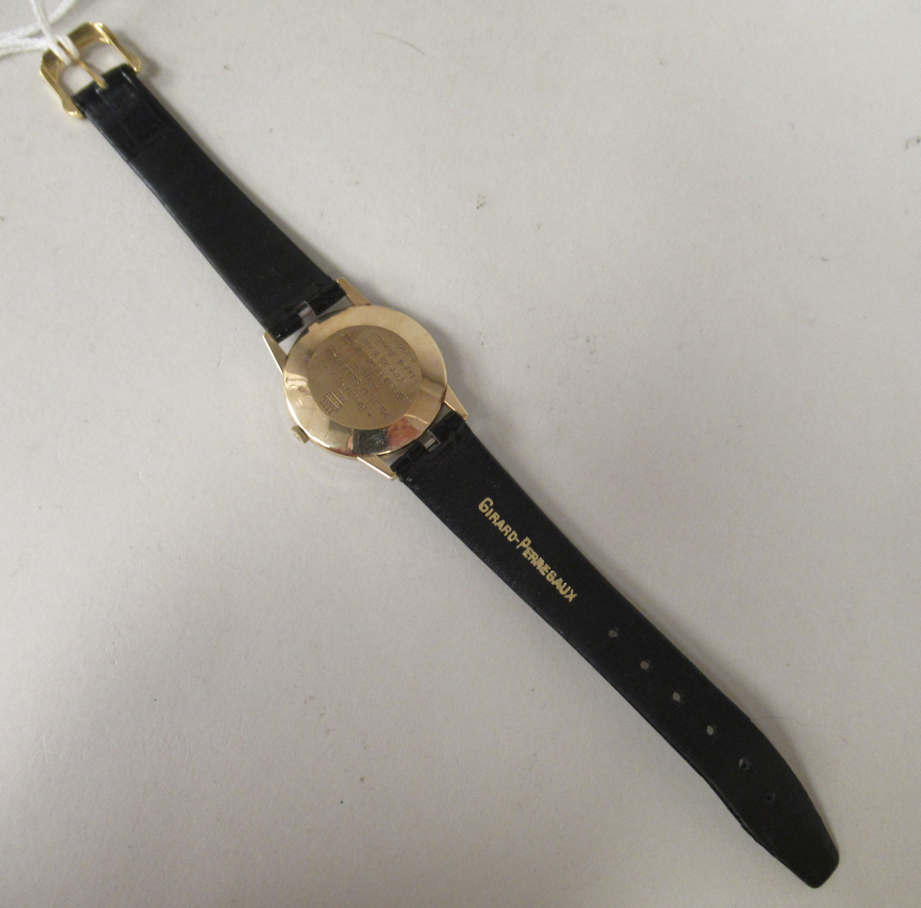 A 1960s Girard-Perregaux 9ct gold cased wristwatch, the movement with sweeping seconds, faced by a - Image 3 of 4