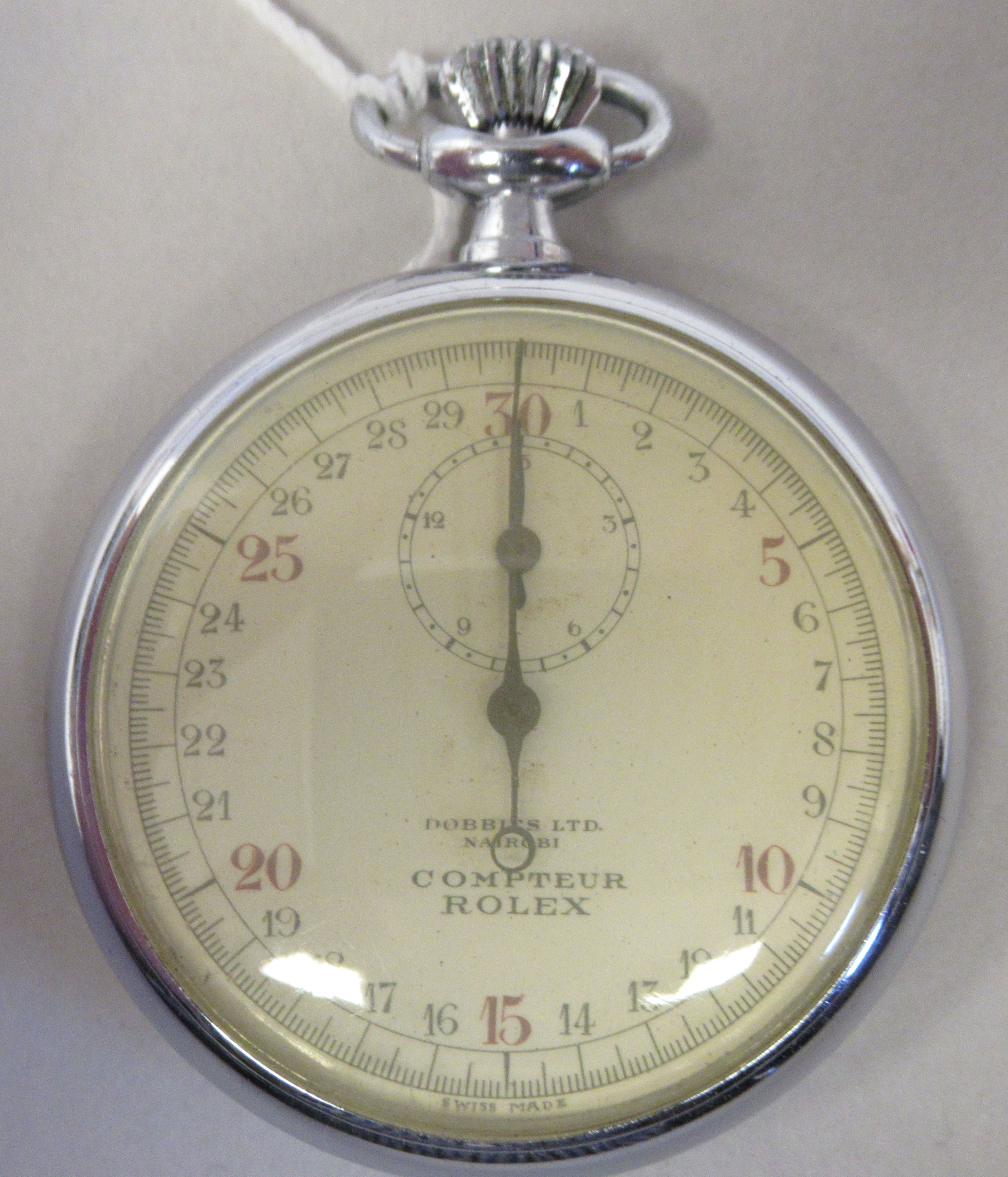 A Rolex Compteur stainless steel cased stopwatch, the Arabic dial with a subsidiary, inscribed