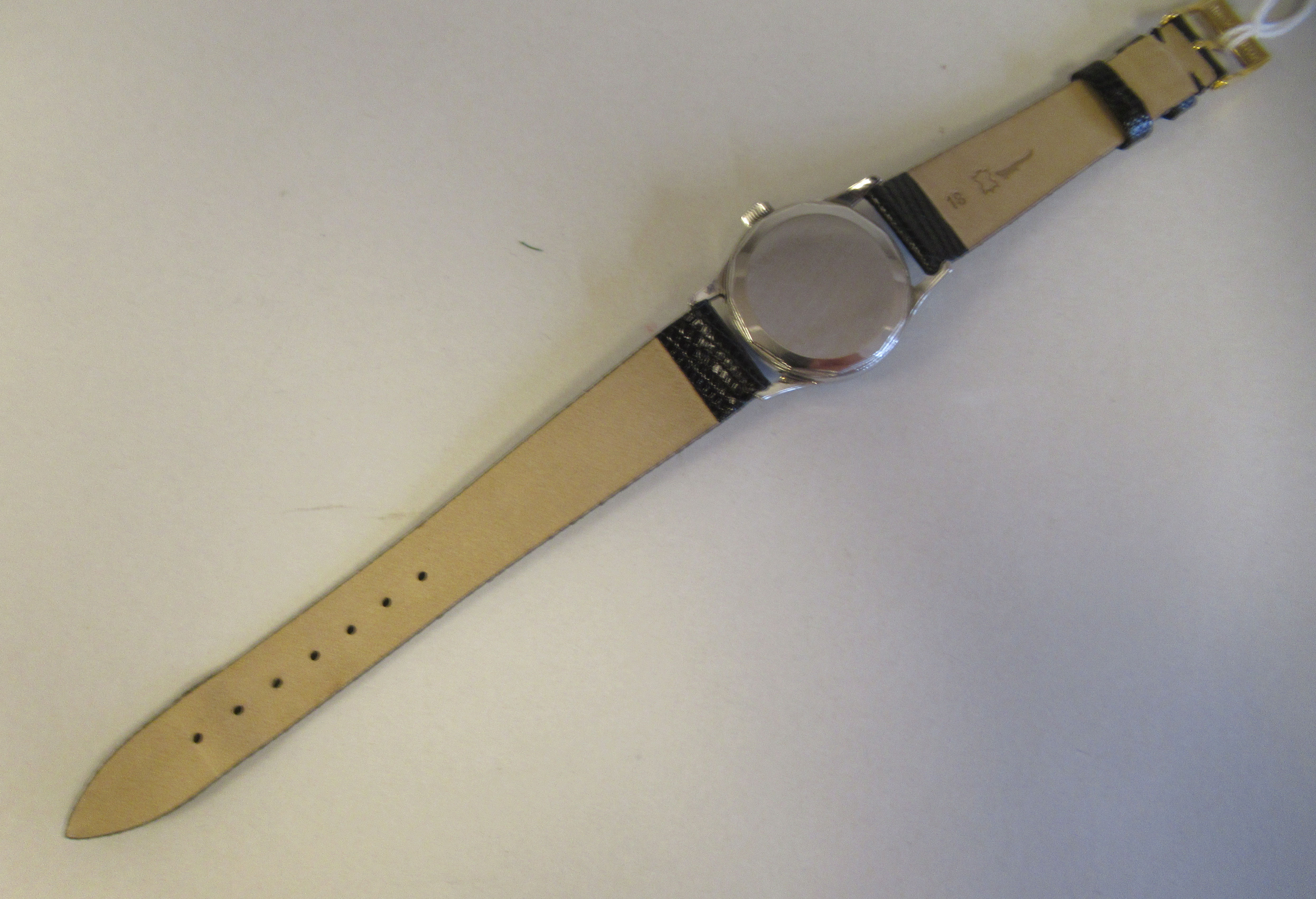 A 1958 Gubelin stainless steel cased wristwatch, the movement with sweeping seconds, faced by a - Image 3 of 4