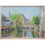 Faith Sheppard - 'Chartres Cathedral and Pont St Hilaire'  oil on board  bears a signature &