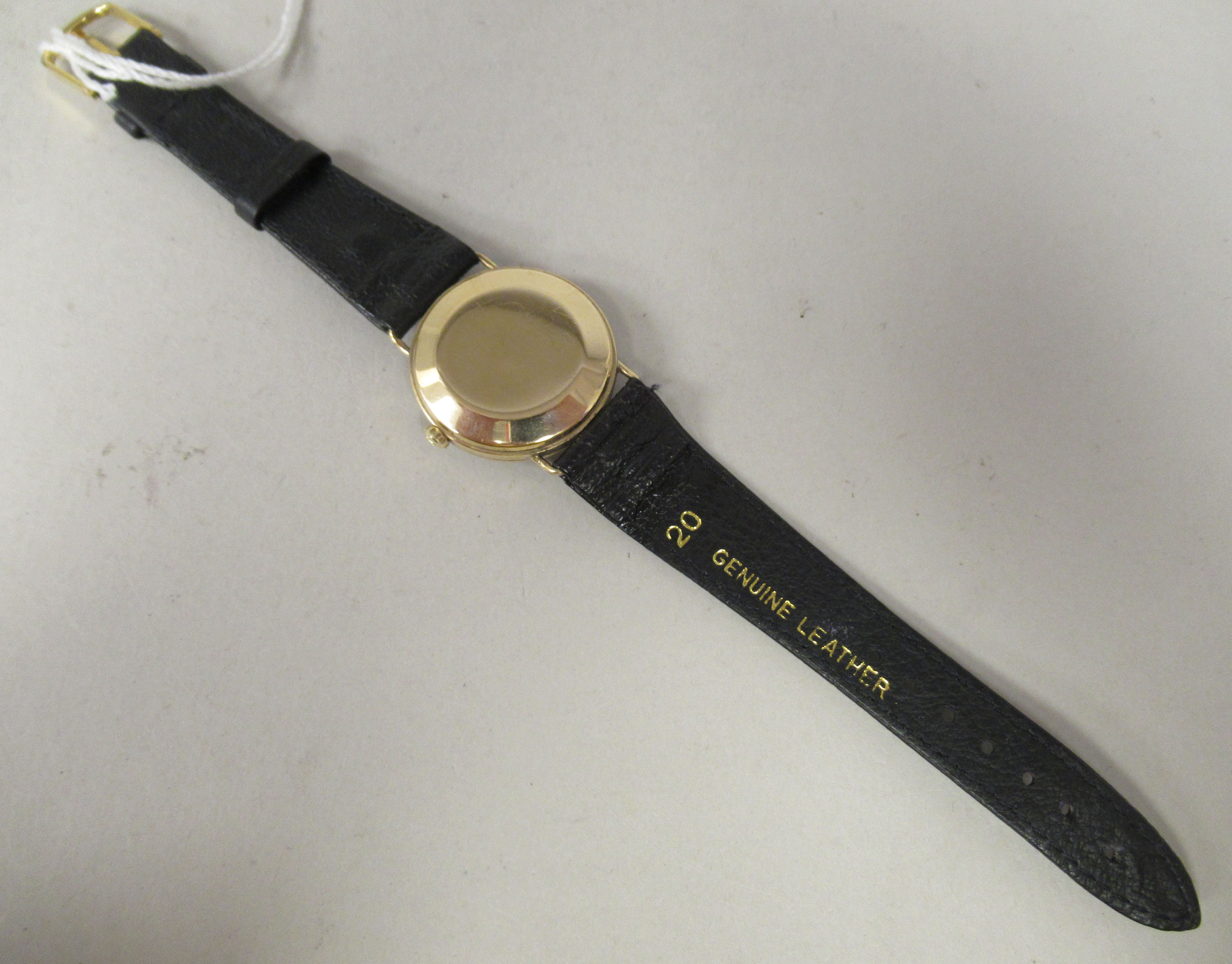 A 1950/60s Omega 9ct gold cased wristwatch, the automatic movement with sweeping seconds, faced by - Image 3 of 3