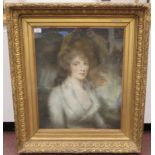 19thC British School - a head and shoulders portrait, in the manner of Gainsborough, a young lady