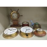 Maritime related collectables: to include a red painted cast metal pressure gauge by Dewrance & Co
