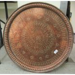 An early/mid 20thC, probably Asian copper charger  28"dia