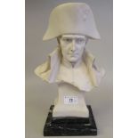 A 20thC hardstone bust, an unidentified admiral  14"h
