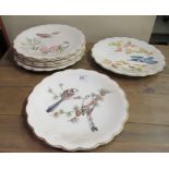 A set of seven Royal Worcester china Limited Edition plates The Birds of Dorothy Doughty dessert