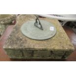 A composition stone square sun dial only  11"w