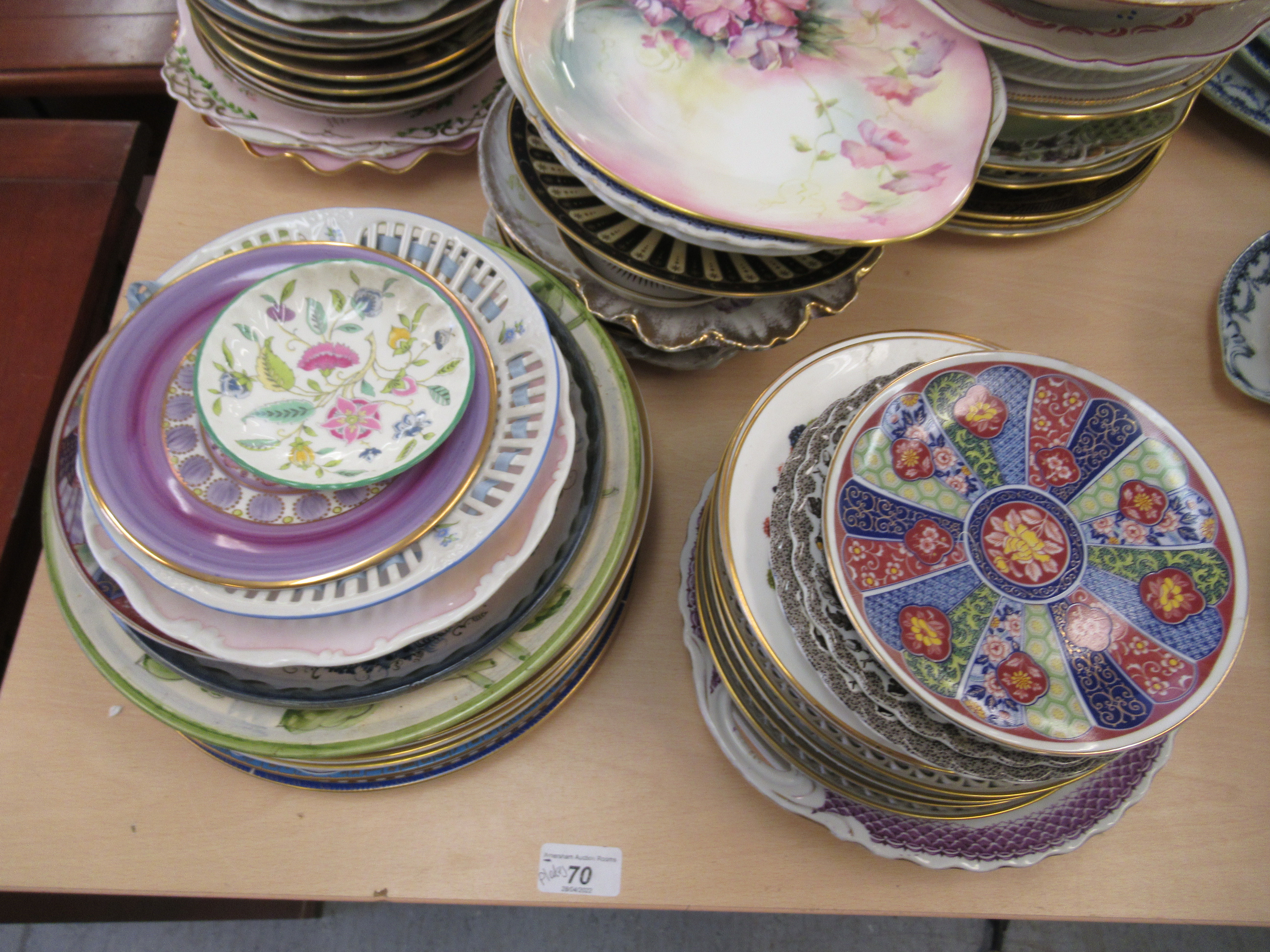 British and other European ceramic wall plates, some hand painted  various themes  largest 10"dia - Image 4 of 5