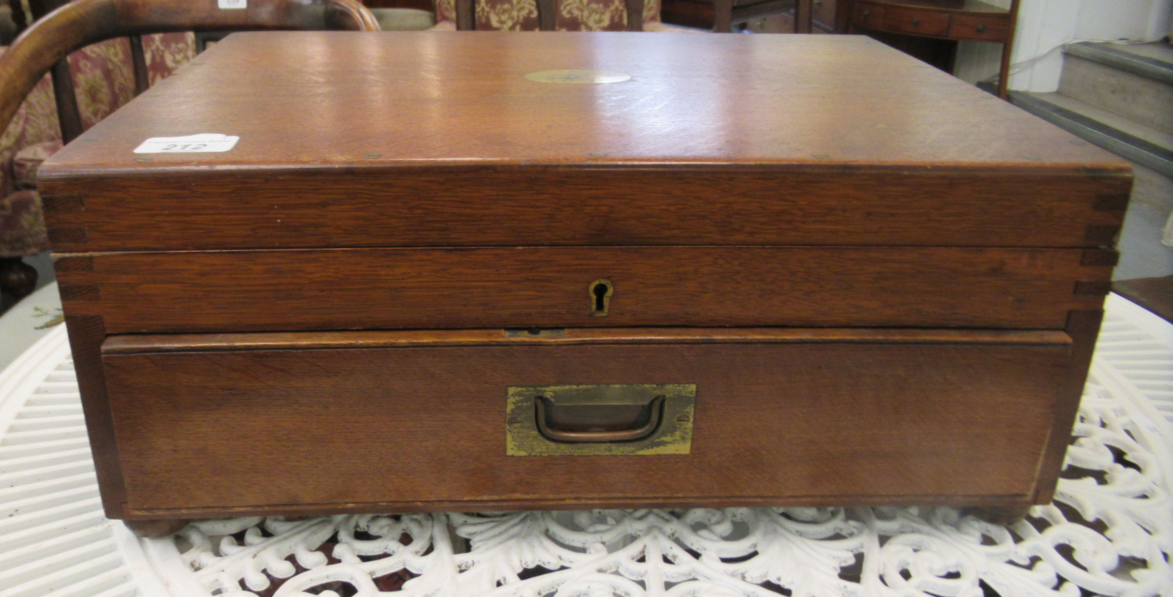 A part canteen of Old English pattern cutlery and flatware, in an oak case - Image 4 of 4